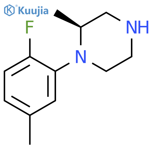 Piperazine, 1-(2-fluoro-5-methylphenyl)-2-methyl-, (2S)- structure