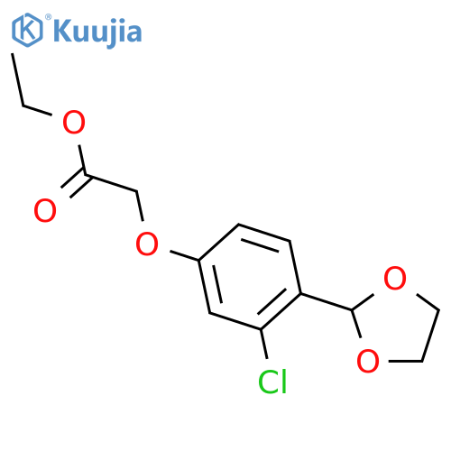ACETIC ACID, [3-CHLORO-4-(1,3-DIOXOLAN-2-YL)PHENOXY]-, ETHYL ESTER structure