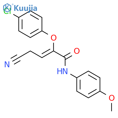 2-BUTENAMIDE, 2-(4-CHLOROPHENOXY)-4-CYANO-N-(4-METHOXYPHENYL)- structure