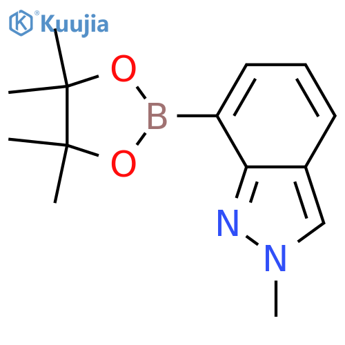2-methyl-7-(tetramethyl-1,3,2-dioxaborolan-2-yl)-2H-indazole structure