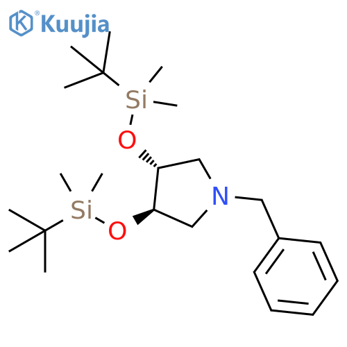 Pyrrolidine, 3,4-bis[[(1,1-dimethylethyl)dimethylsilyl]oxy]-1-(phenylmethyl)-, (3R,4R)- structure