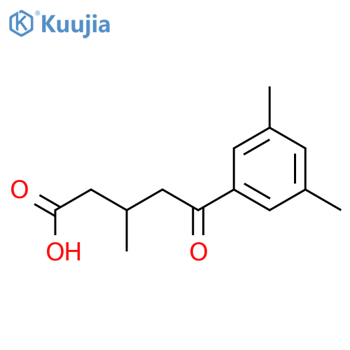 5-(3,5-dimethylphenyl)-3-methyl-5-oxopentanoic acid structure