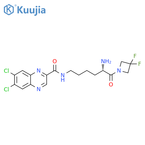 2-Quinoxalinecarboxamide,N-[(5S)-5-amino-6-(3,3-difluoro-1-azetidinyl)-6-oxohexyl]-6,7-dichloro- structure