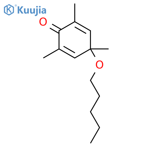 2,5-Cyclohexadien-1-one, 2,4,6-trimethyl-4-(pentyloxy)- structure