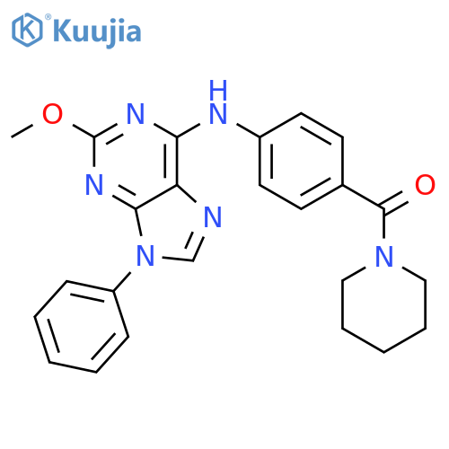 PIPERIDINE, 1-[4-[(2-METHOXY-9-PHENYL-9H-PURIN-6-YL)AMINO]BENZOYL]- structure