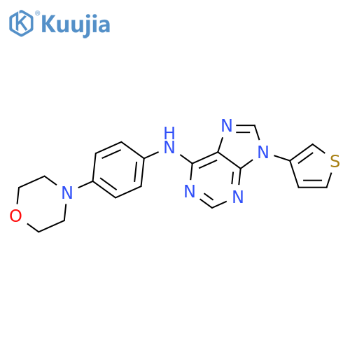 9H-PURIN-6-AMINE, N-[4-(4-MORPHOLINYL)PHENYL]-9-(3-THIENYL)- structure