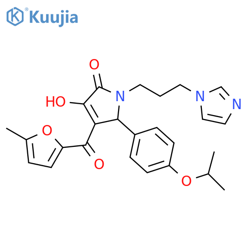 3-hydroxy-1-3-(1H-imidazol-1-yl)propyl-4-(5-methylfuran-2-carbonyl)-5-4-(propan-2-yloxy)phenyl-2,5-dihydro-1H-pyrrol-2-one structure