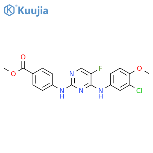 Benzoic acid,4-[[4-[(3-chloro-4-methoxyphenyl)amino]-5-fluoro-2-pyrimidinyl]amino]-,methyl ester structure