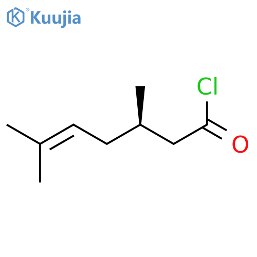 (3R)-3,6-dimethylhept-5-enoyl chloride structure