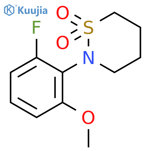 2H-1,2-Thiazine, 2-(2-fluoro-6-methoxyphenyl)tetrahydro-, 1,1-dioxide structure