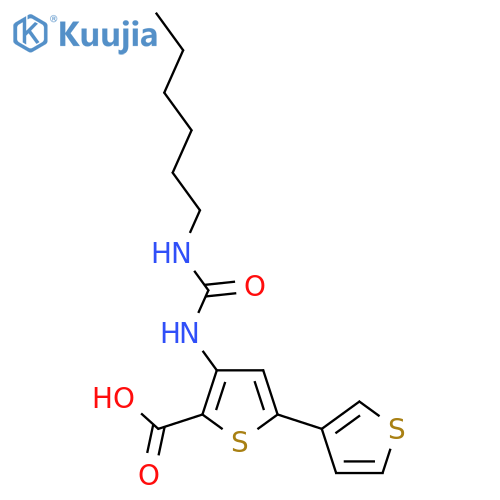 [2,3'-BITHIOPHENE]-5-CARBOXYLIC ACID, 4-[[(HEXYLAMINO)CARBONYL]AMINO]- structure