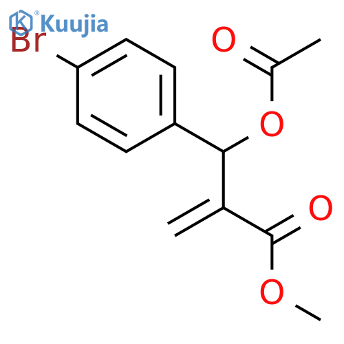 Benzenepropanoic acid, β-(acetyloxy)-4-bromo-α-methylene-, methyl ester structure
