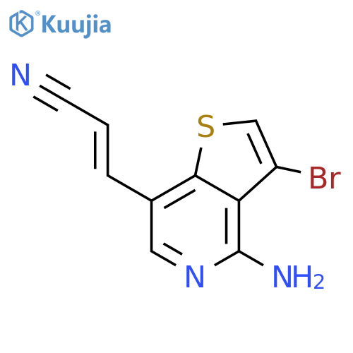 2-Propenenitrile, 3-(4-amino-3-bromothieno[3,2-c]pyridin-7-yl)-, (2E)- structure
