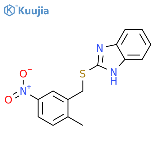2-(2-Methyl-5-nitrobenzylthio)-1H-benzo[d]imidazole structure