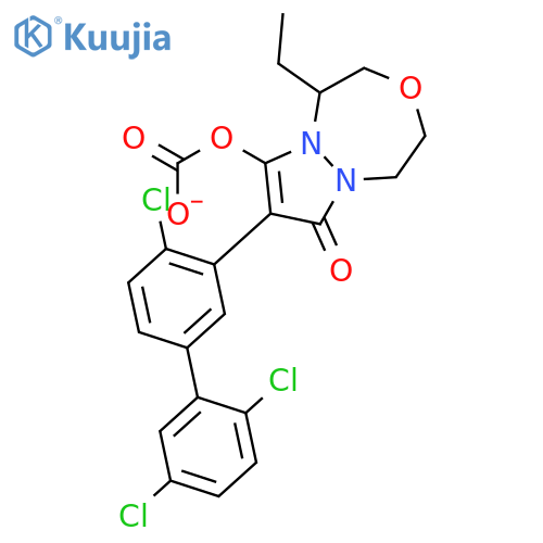CARBONIC ACID, ETHYL1,2,4,5-TETRAHYDRO-7-OXO-8-(2',4,5'-TRICHLORO[1,1'-BIPHENYL]-3-YL)-7H-PYRAZOLO[1,2-D][1,4,5]OXADIAZEPIN-9-YL ESTER structure