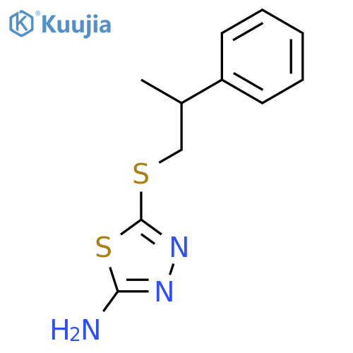 1,3,4-Thiadiazol-2-amine, 5-[(2-phenylpropyl)thio]- structure