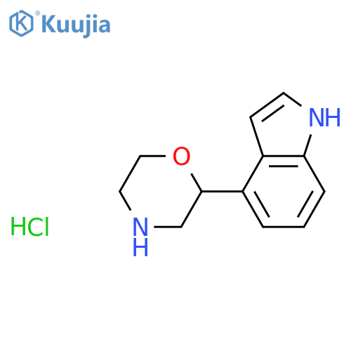 1H-Indole,4-(2-morpholinyl)-, hydrochloride (1:1) structure