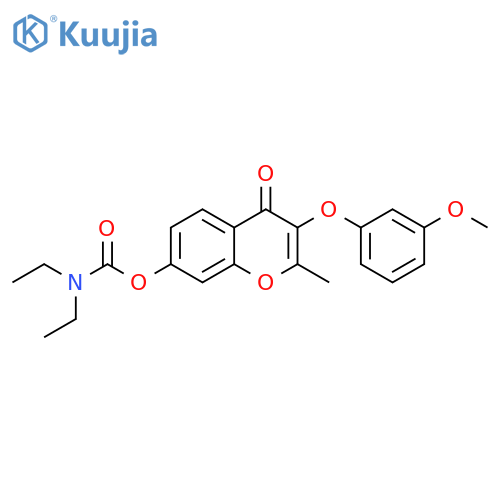 3-(3-methoxyphenoxy)-2-methyl-4-oxo-4H-chromen-7-yl N,N-diethylcarbamate structure