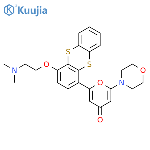 4H-Pyran-4-one,2-[4-[2-(dimethylamino)ethoxy]-1-thianthrenyl]-6-(4-morpholinyl)- structure