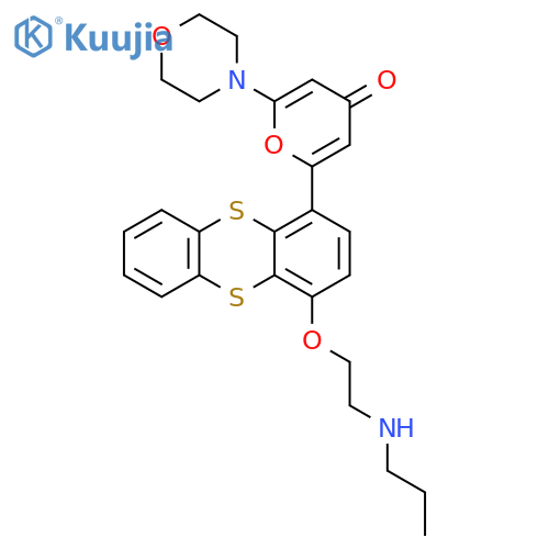4H-Pyran-4-one,2-(4-morpholinyl)-6-[4-[2-(propylamino)ethoxy]-1-thianthrenyl]- structure