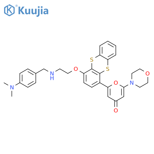 4H-Pyran-4-one,2-[4-[2-[[[4-(dimethylamino)phenyl]methyl]amino]ethoxy]-1-thianthrenyl]-6-(4-morpholinyl)- structure