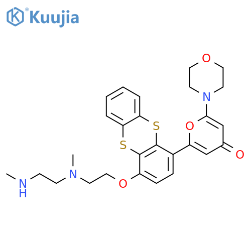 4H-Pyran-4-one,2-[4-[2-[methyl[2-(methylamino)ethyl]amino]ethoxy]-1-thianthrenyl]-6-(4-morpholinyl)- structure