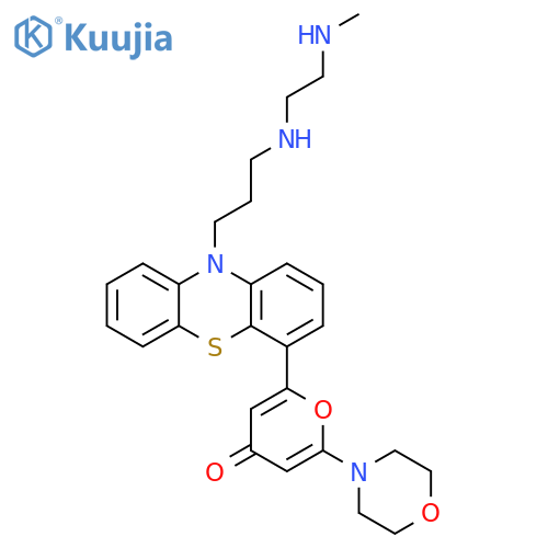 4H-Pyran-4-one,2-[10-[3-[[2-(methylamino)ethyl]amino]propyl]-10H-phenothiazin-4-yl]-6-(4-morpholinyl)- structure