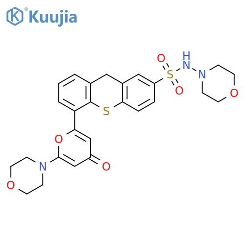 9H-Thioxanthene-2-sulfonamide,N-4-morpholinyl-5-[6-(4-morpholinyl)-4-oxo-4H-pyran-2-yl]- structure