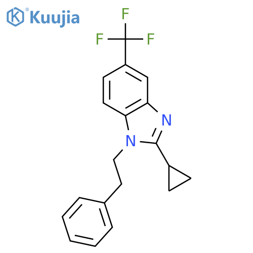 1H-Benzimidazole, 2-cyclopropyl-1-(2-phenylethyl)-5-(trifluoromethyl)- structure