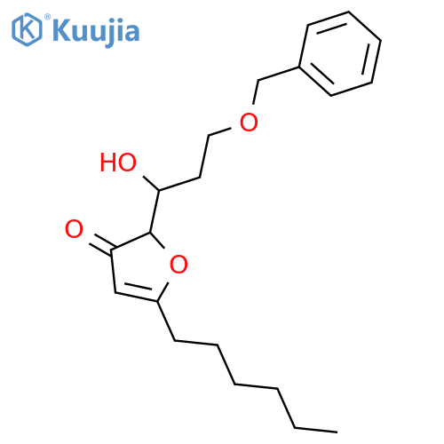 3(2H)-Furanone, 5-hexyl-2-[1-hydroxy-3-(phenylmethoxy)propyl]- structure