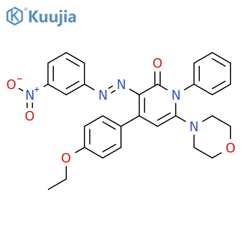 2(1H)-Pyridinone,4-(4-ethoxyphenyl)-6-(4-morpholinyl)-3-[(3-nitrophenyl)azo]-1-phenyl- structure