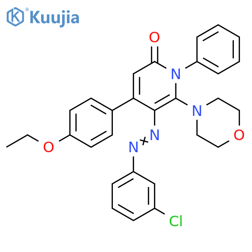 2(1H)-Pyridinone,5-[(3-chlorophenyl)azo]-4-(4-ethoxyphenyl)-6-(4-morpholinyl)-1-phenyl- structure