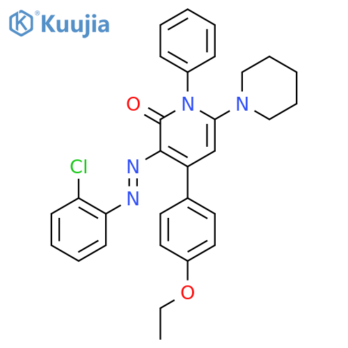 2(1H)-Pyridinone,3-[(2-chlorophenyl)azo]-4-(4-ethoxyphenyl)-1-phenyl-6-(1-piperidinyl)- structure