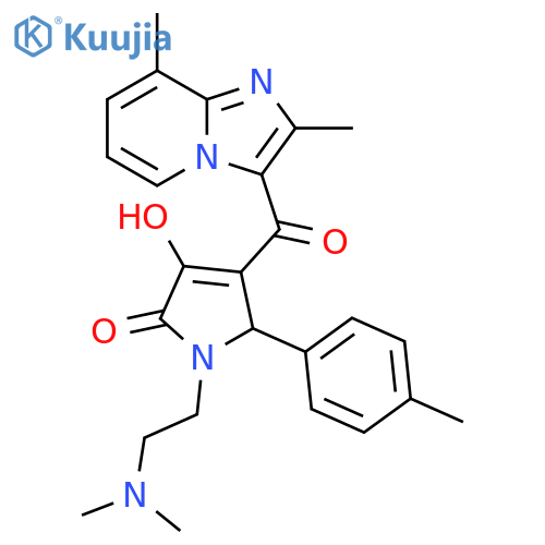 1-[2-(dimethylamino)ethyl]-4-{2,8-dimethylimidazo[1,2-a]pyridine-3-carbonyl}-3-hydroxy-5-(4-methylphenyl)-2,5-dihydro-1H-pyrrol-2-one structure