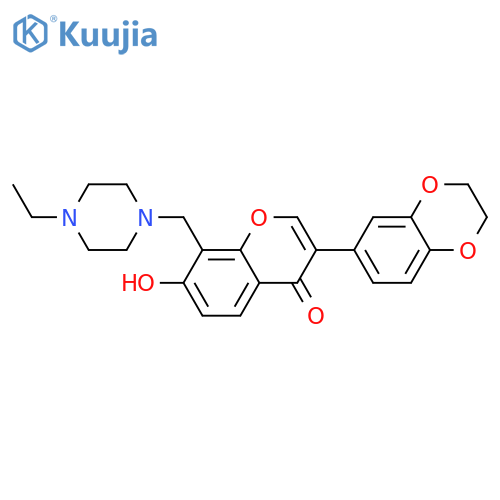 3-(2,3-dihydro-1,4-benzodioxin-6-yl)-8-(4-ethylpiperazin-1-yl)methyl-7-hydroxy-4H-chromen-4-one structure