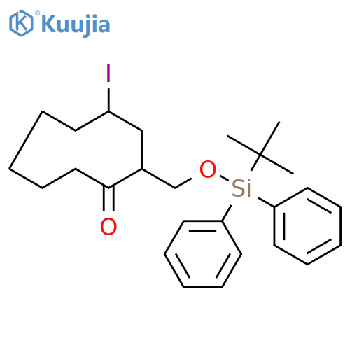 Cyclononanone, 2-[[[(1,1-dimethylethyl)diphenylsilyl]oxy]methyl]-4-iodo- structure
