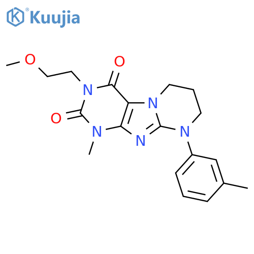 3-(2-methoxyethyl)-1-methyl-9-(3-methylphenyl)-1H,2H,3H,4H,6H,7H,8H,9H-pyrimido1,2-gpurine-2,4-dione structure