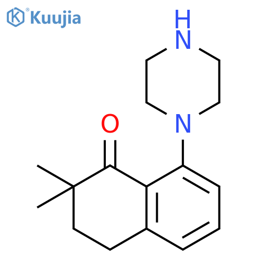 1(2H)-NAPHTHALENONE, 3,4-DIHYDRO-2,2-DIMETHYL-8-(1-PIPERAZINYL)- structure