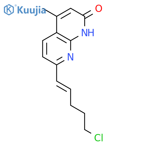 1,8-Naphthyridin-2(1H)-one, 7-(5-chloro-1-pentenyl)-4-methyl- structure