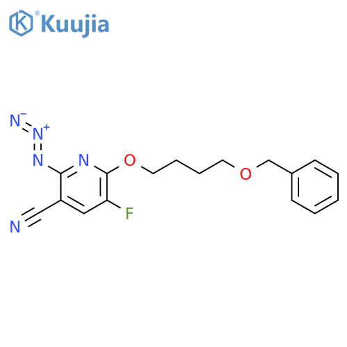 3-Pyridinecarbonitrile, 2-azido-5-fluoro-6-[4-(phenylmethoxy)butoxy]- structure