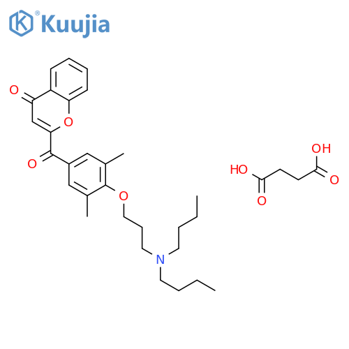 succinic acid, compound with 2-[4-[3-(dibutylamino)propoxy]-3,5-dimethylbenzoyl]-4h-1-benzopyran-4-one (1:1) structure