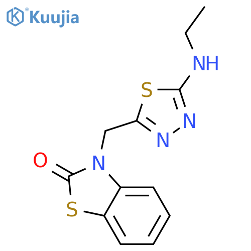 2(3H)-BENZOTHIAZOLONE, 3-[[5-(ETHYLAMINO)-1,3,4-THIADIAZOL-2-YL]METHYL]- structure