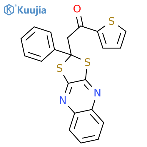 Ethanone, 2-(2-phenyl-1,3-dithiolo[4,5-b]quinoxalin-2-yl)-1-(2-thienyl)- structure