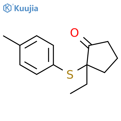Cyclopentanone, 2-ethyl-2-[(4-methylphenyl)thio]- structure