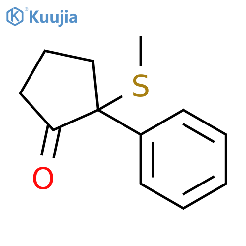 Cyclopentanone, 2-(methylthio)-2-phenyl- structure