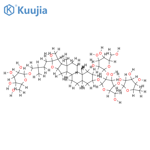 (25S)-26-O-beta-D-glucopyranosyl-22-hydroxy-5beta-furostane-3beta,26-diol-3-O-[alpha-L-rhamnopyranosyl-(1->4)]-[beta-D-glucopyranosyl-(1->2)]-beta-D-glucopyranoside structure