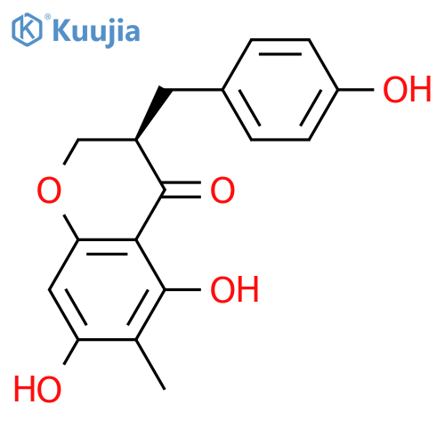 (3R)-5,7-Dihydroxy-6-methyl-3-(4'-hydroxybenzyl)chroman-4-one structure
