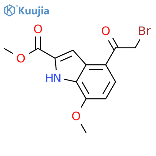 1H-Indole-2-carboxylic acid, 4-(bromoacetyl)-7-methoxy-, methyl ester structure