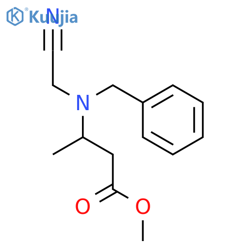 Butanoic acid, 3-[(cyanomethyl)(phenylmethyl)amino]-, methyl ester structure