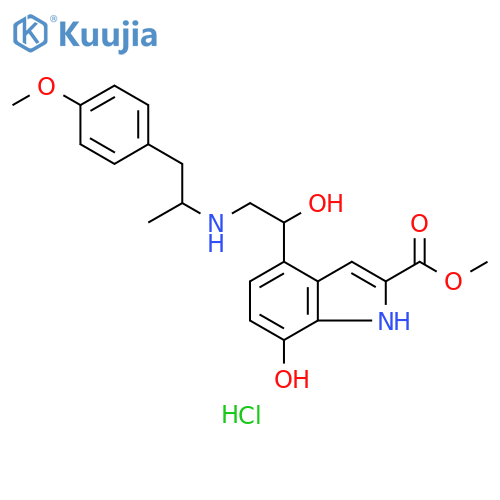 1H-Indole-2-carboxylic acid,7-hydroxy-4-[1-hydroxy-2-[[2-(4-methoxyphenyl)-1-methylethyl]amino]ethyl]-, methyl ester, monohydrochloride structure